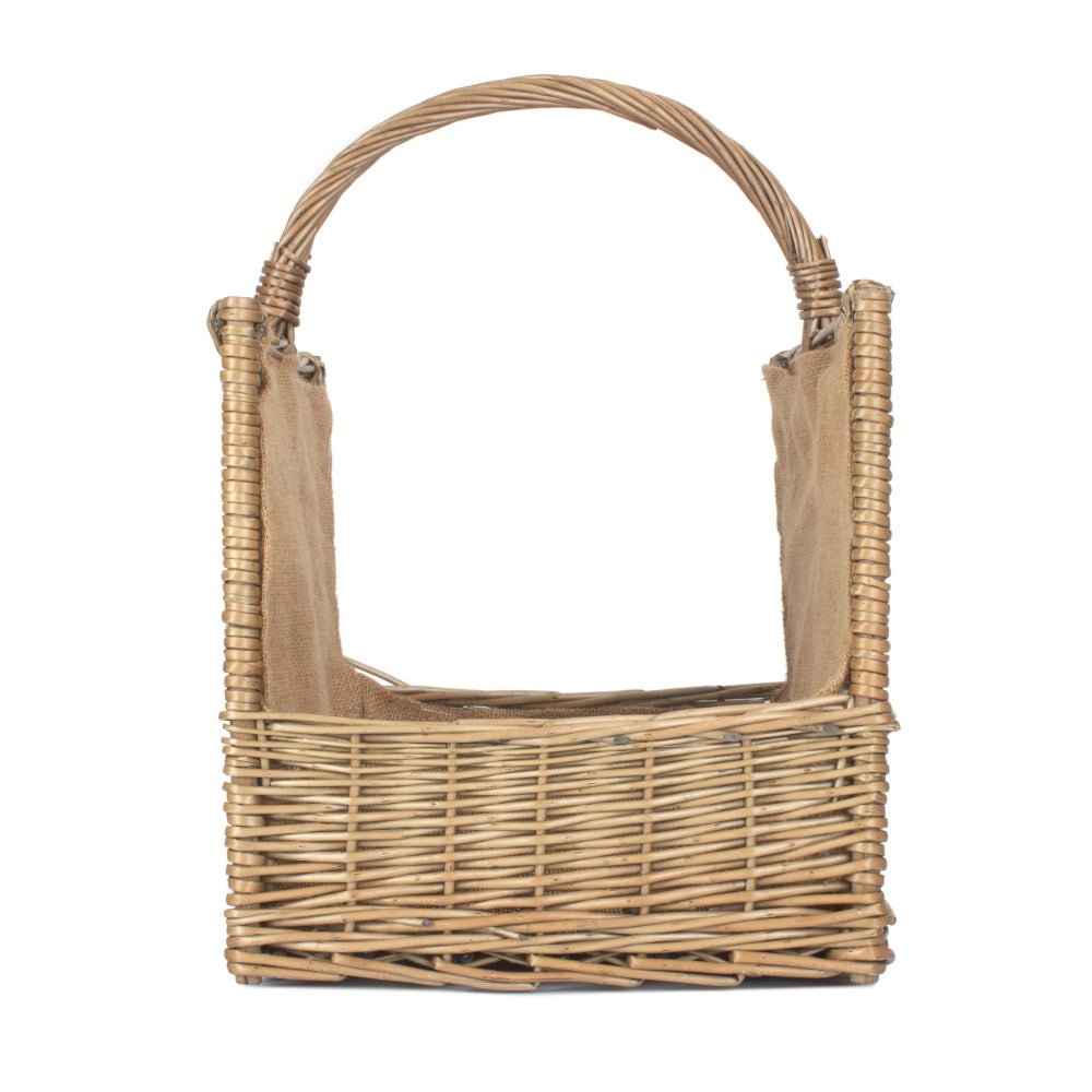 Antique Wash Open End Wicker Log Basket-3