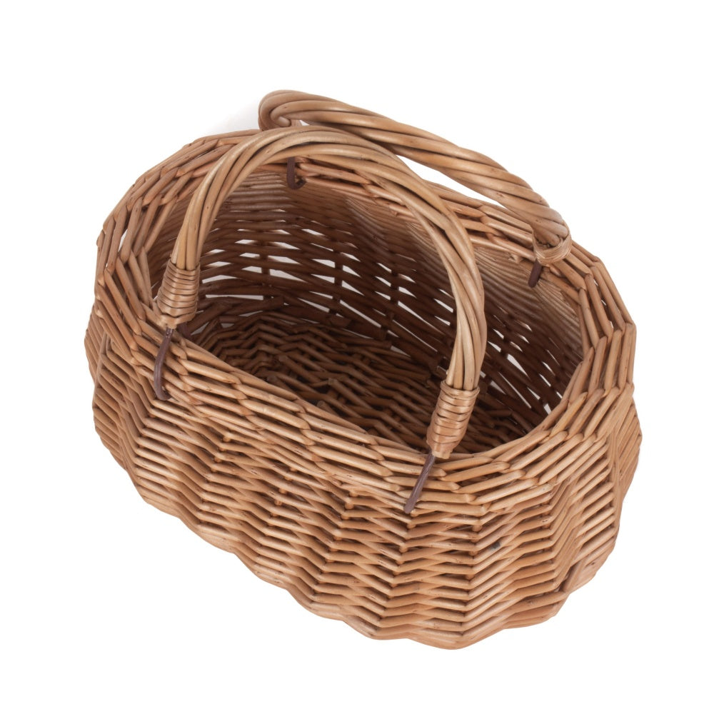 Light Steamed Wicker Swing Handled Coracle Shopping Basket-2