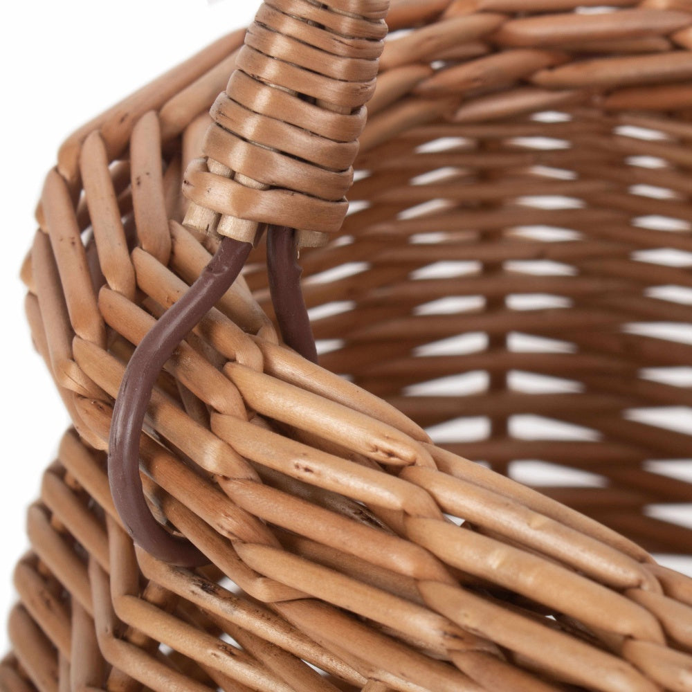 Light Steamed Wicker Swing Handled Coracle Shopping Basket-3