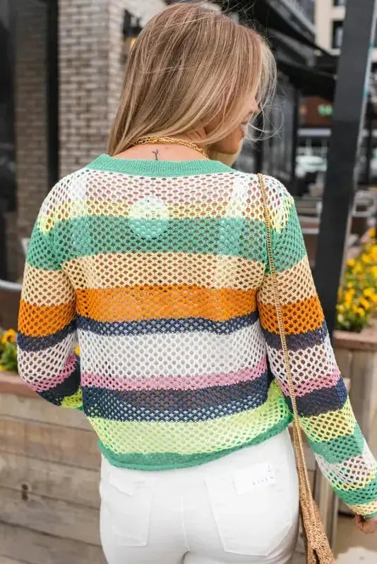 Eco Chic Crochet Eyelet Sweater-1