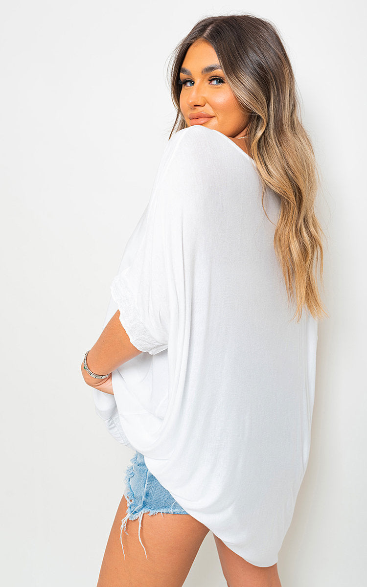Oversized Sequin Trim Top-7