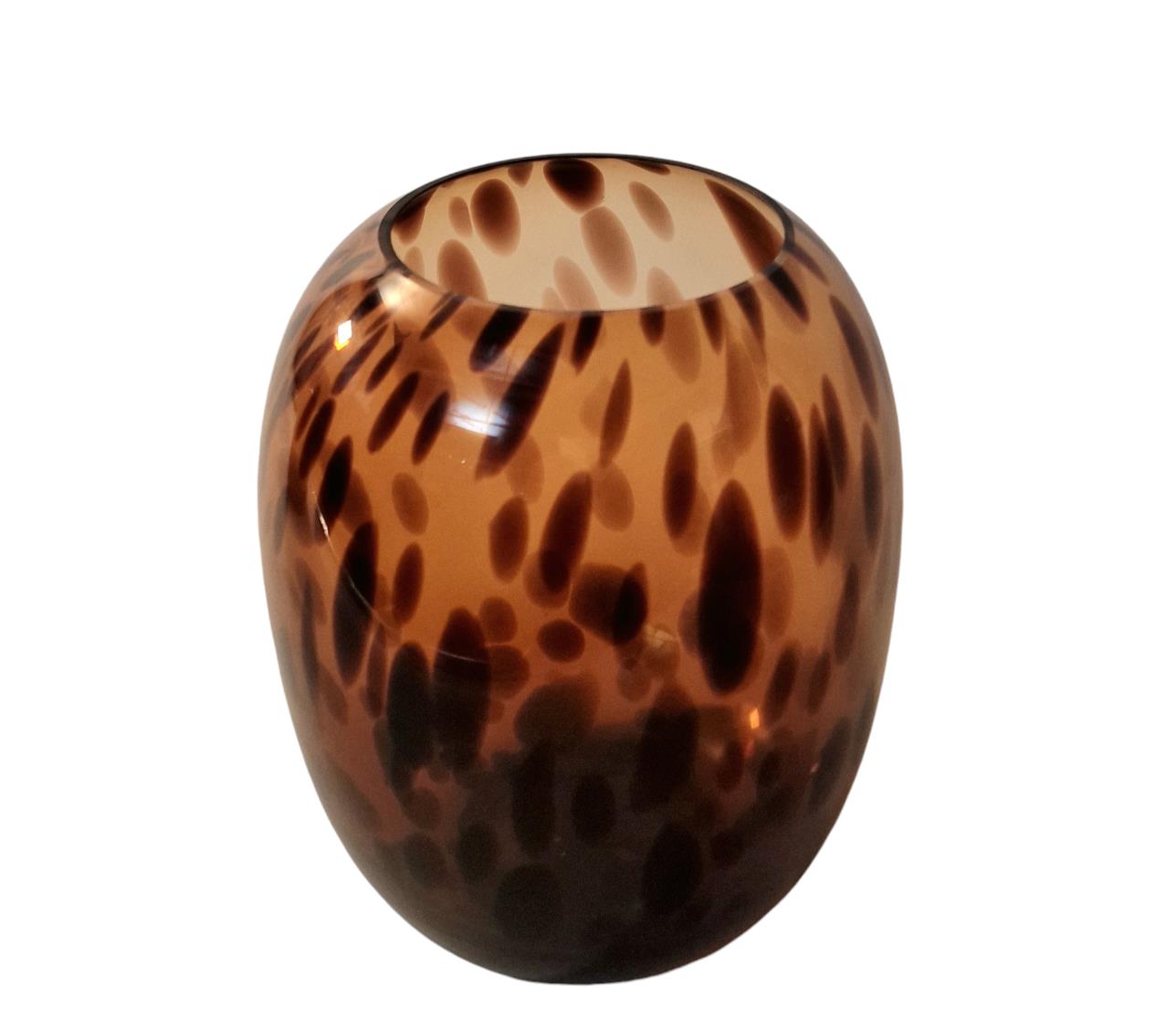 Leopard Print Glass Vase 26cm-1
