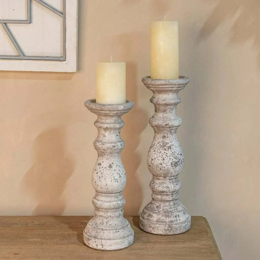 Stone Ceramic Column Candle Holder Small-0