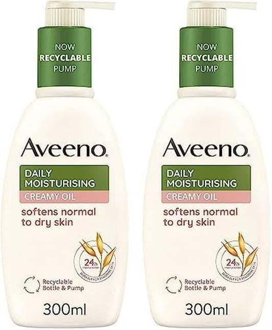Daily Moisturising Creamy Oil | Softens and Smooths Skin | Body Cream for Normal to Dry Skin Care | Almond | 300 Ml [Packaging May Vary] (Pack of 2)